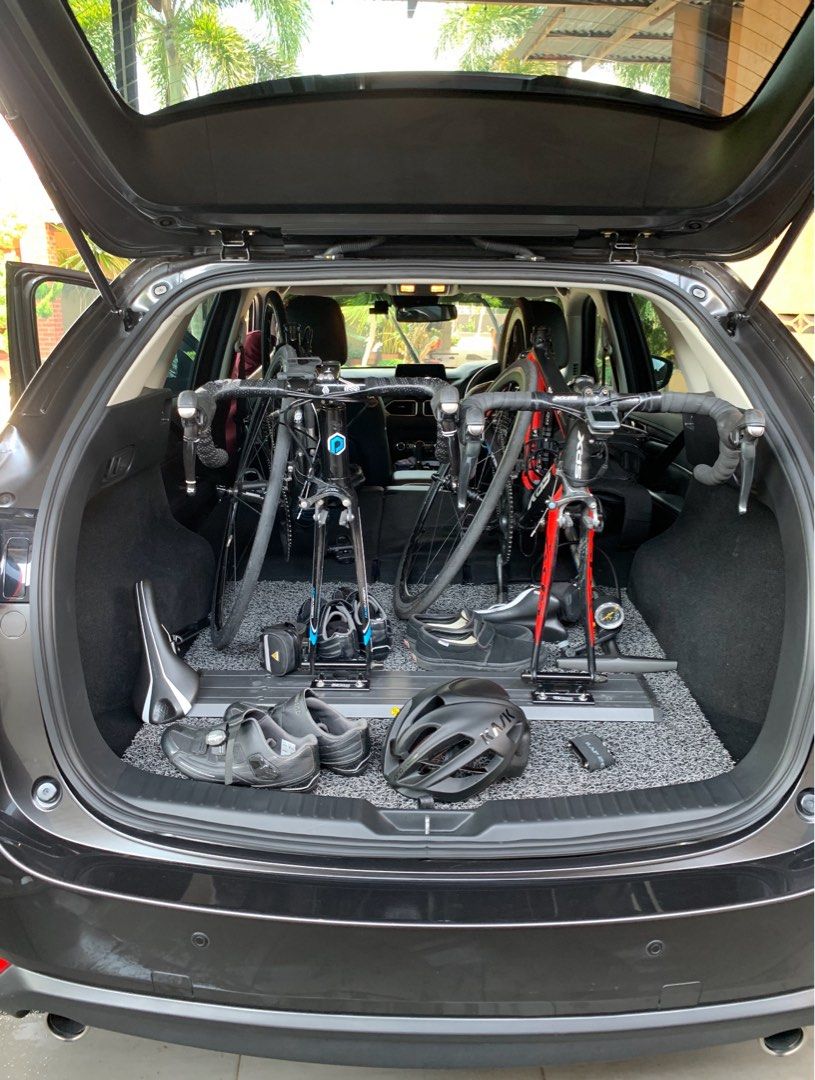 Bike rack inside shop suv