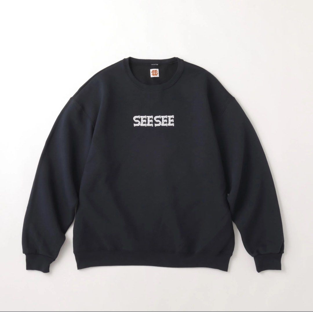 超大特価 Black, CREW LOGO FONT FC SEE SEE 男裝, 衛衣 上身及套裝, トップス