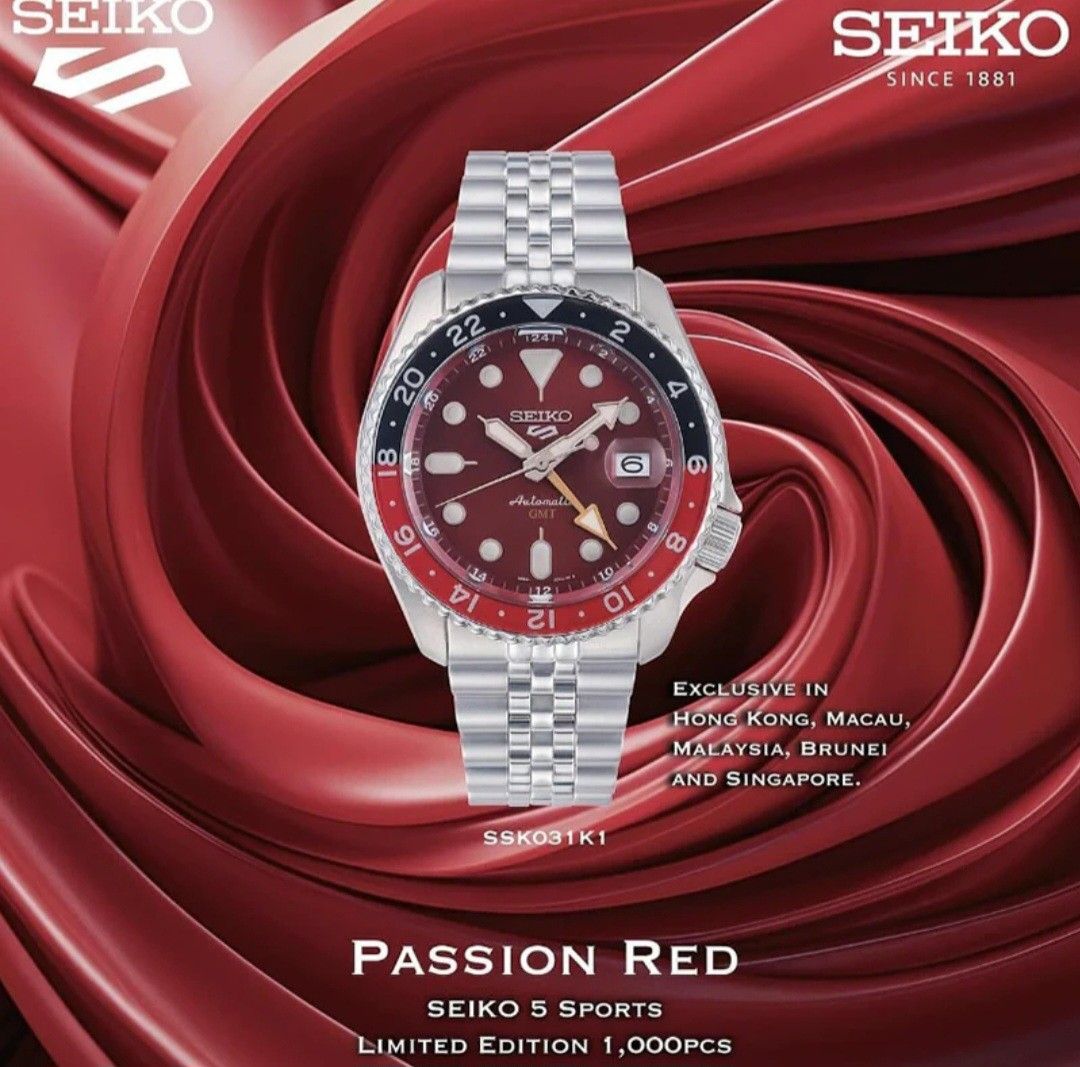 Red stainless clearance steel watch