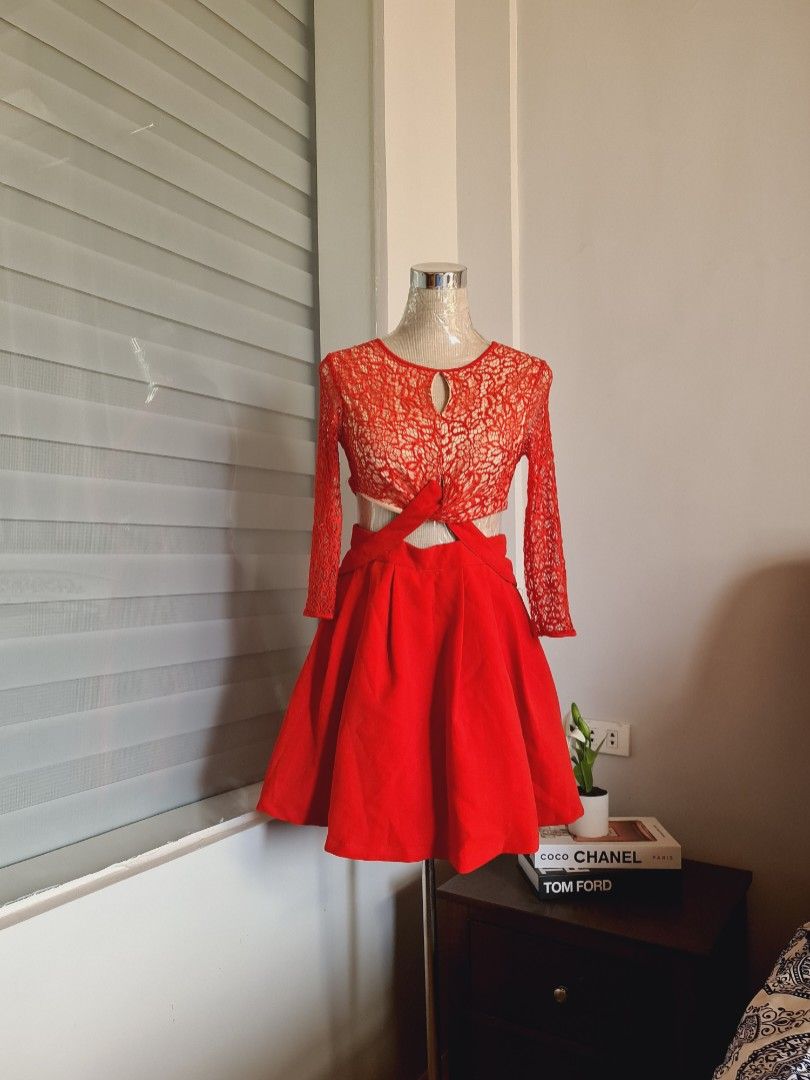 Self port. Lace nude three floor ins. Formal party event cocktail red dress, Women's Fashion, Dresses & Sets, Dresses on Carousell Self port. Lace nude three floor ins. Formal party event cocktail red dress, Women's Fashion, Dresses & Sets, Dresses on Carousell