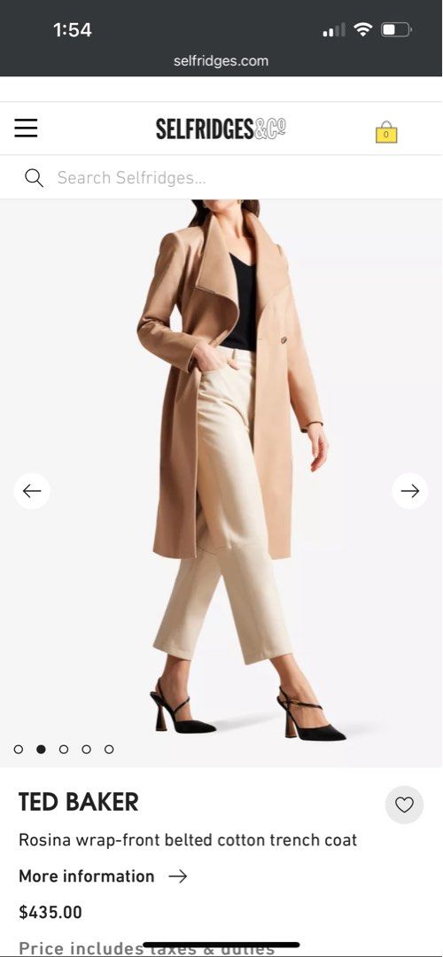 Selfridges ted deals baker coat