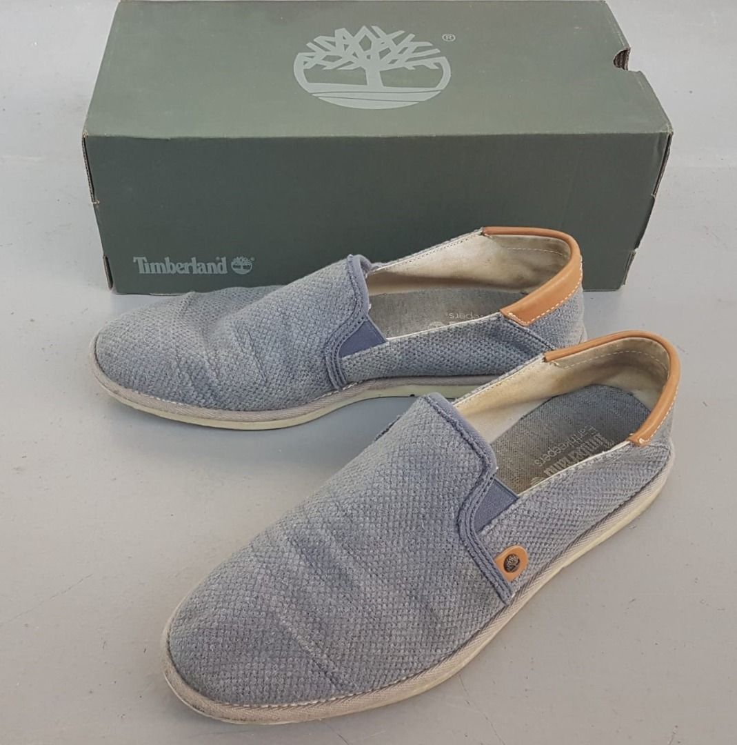 Timberland Earthkeepers Loafers Hommes US 9.5 Wide City Shuffle Collection Fabric Slip On Slate Burlap Model Lightweight Designer Shoes