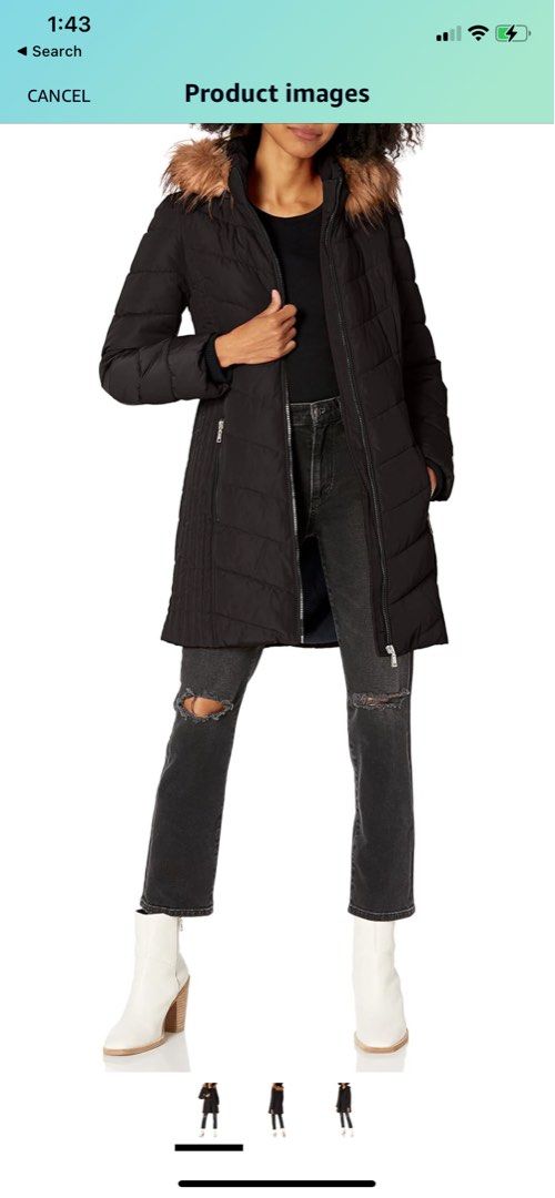 Down alternative coat top womens