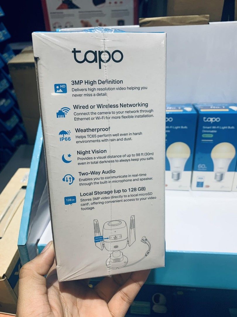 TP-Link Tapo TC65 Outdoor Security WiFi Camera IP66 3MP Ultra-High ...