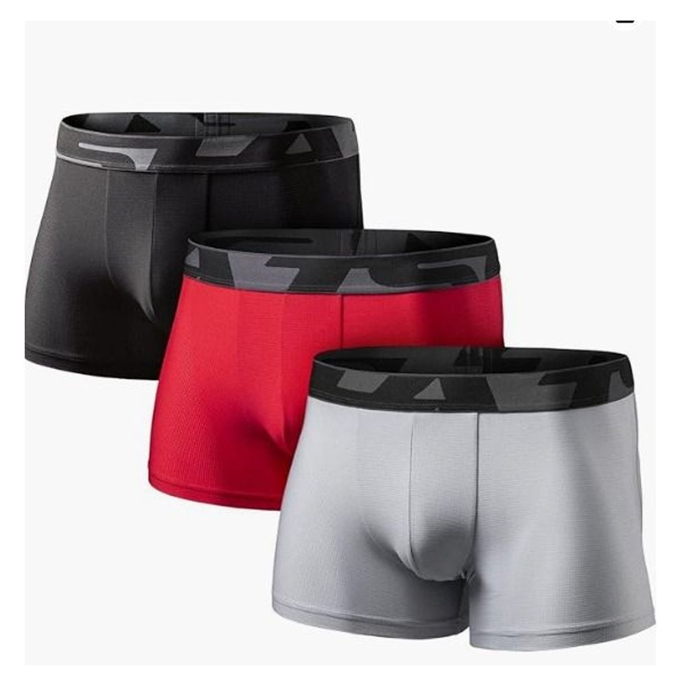 TSLA 3 Pack Men's Breathable Underwear, Cooling Ice Silk Boxer Briefs,  Performance Mesh Trunks with Pouch, Men's Fashion, Bottoms, New Underwear  on Carousell