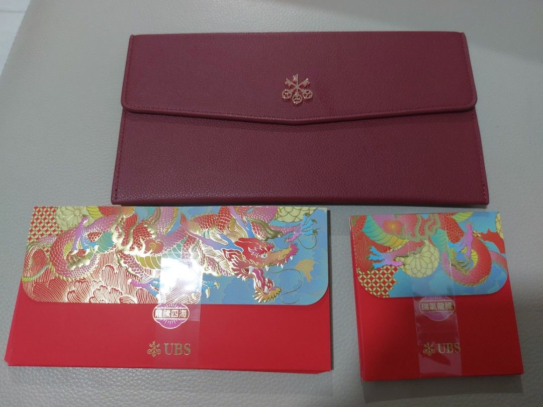 UBS 2024 Dragon Red Packets / Angpow with Pouch, Hobbies & Toys ...