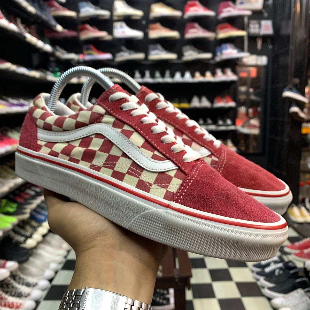 Vans old sales skool red checkered