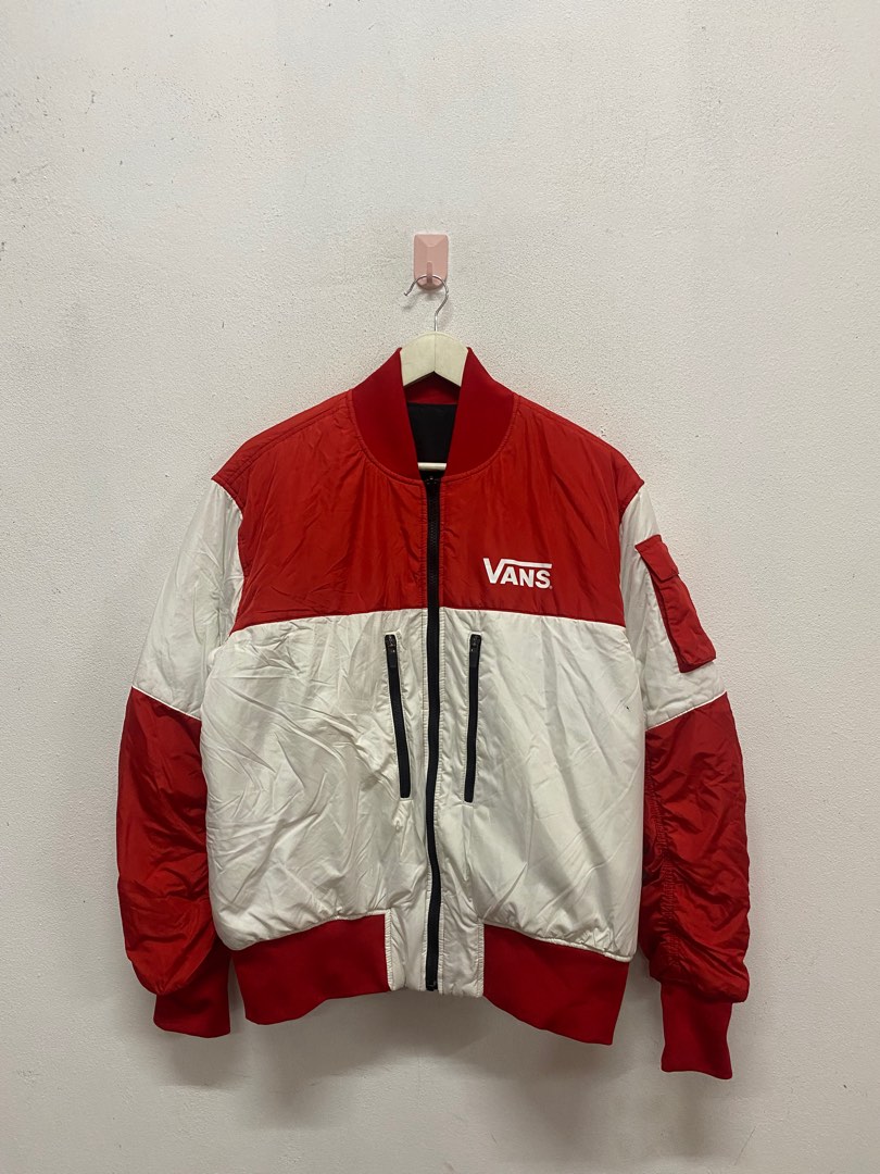 Red and white vans clearance jacket