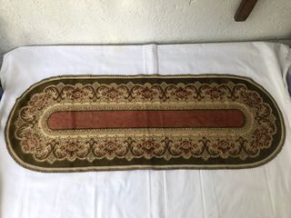 Vintage 37 x 14 inches Belgium Tapestry Table Cloth as-is  B4