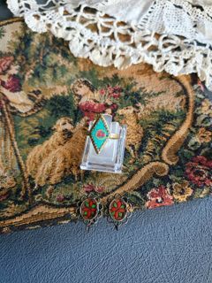 Vintage brass inlay ring from US with free earrings