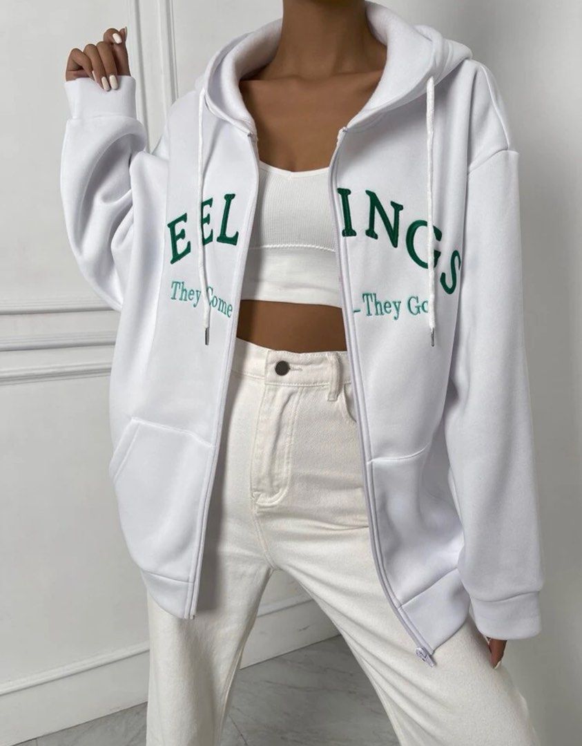 White zip jacket womens hot sale