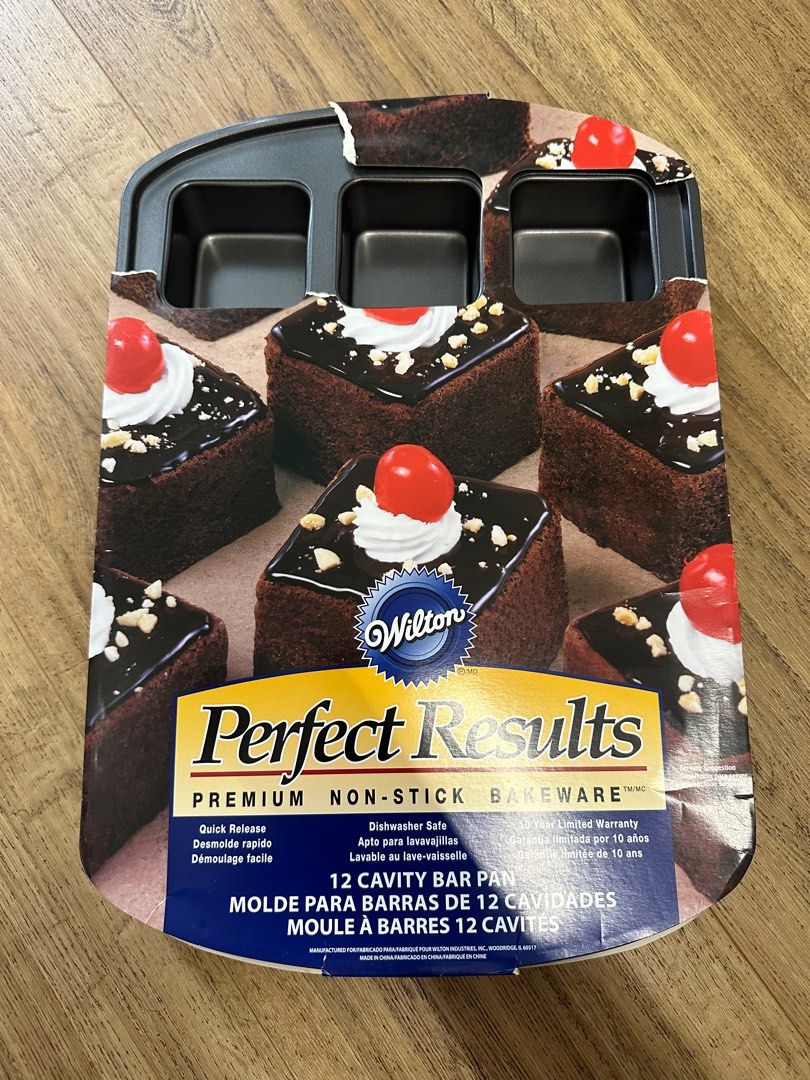 Wilton 12 Cavity Bar Pan Brownie Cake Square Furniture Home Living Kitchenware Tableware Bakeware on Carousell