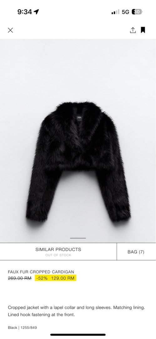 Fluffy black jacket zara hotsell