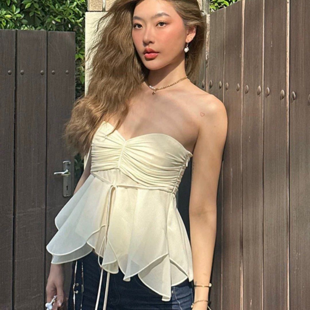 Pastel yellow 2025 tube top