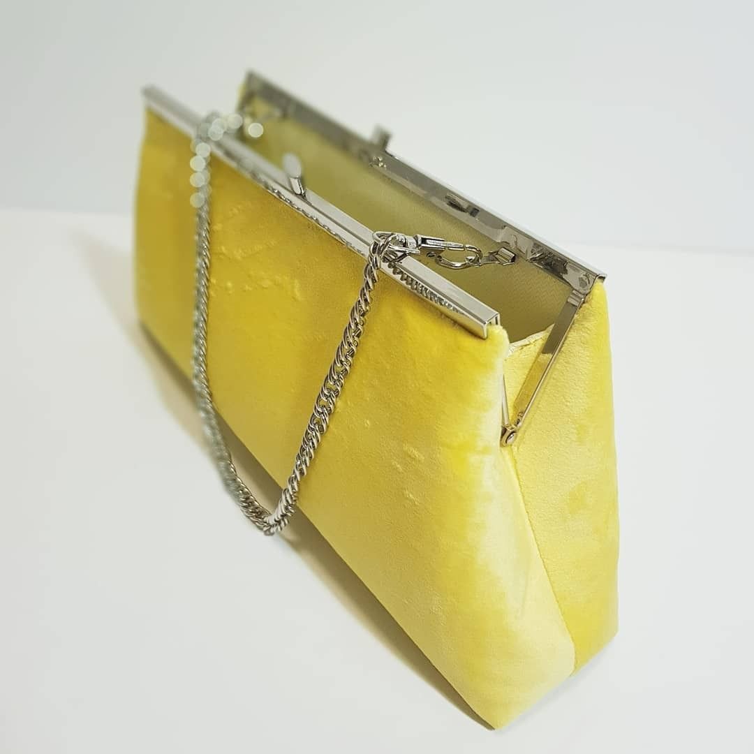 Yellow patent hot sale clutch bag