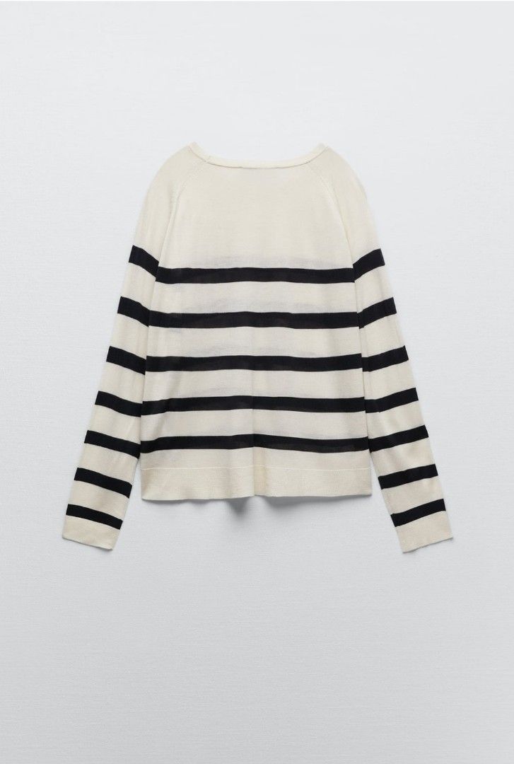 Zara Basic Stripe Knit Sweater, Women's Fashion, Tops, Longsleeves