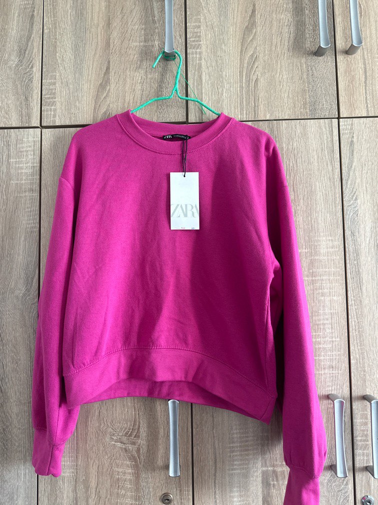 Zara pink sweatshirt Women s Fashion Coats Jackets and Outerwear on Carousell