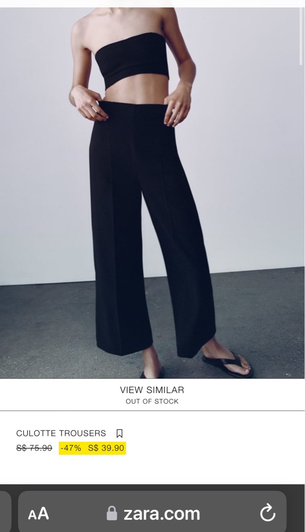 Zara stylish culotte dress pants/trousers. Retail $75.90. Grab for