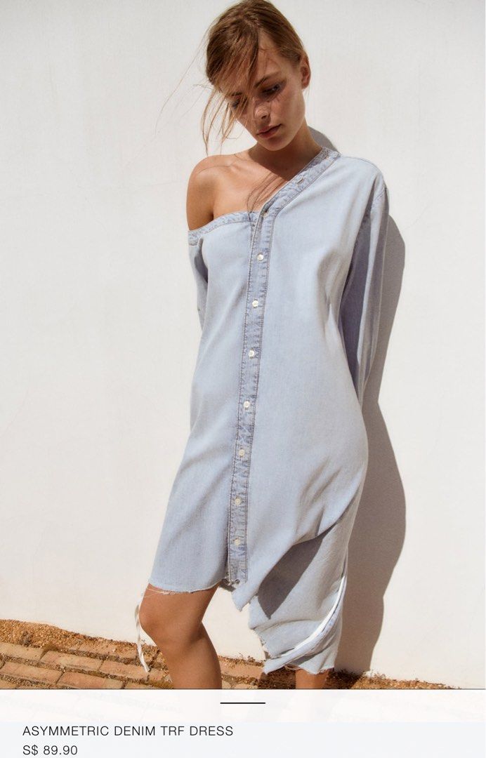 DENIM TRF DRESS - Blue