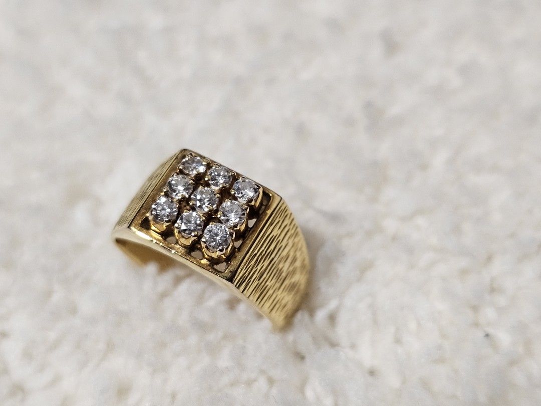 Mens 18k gold online ring with diamonds