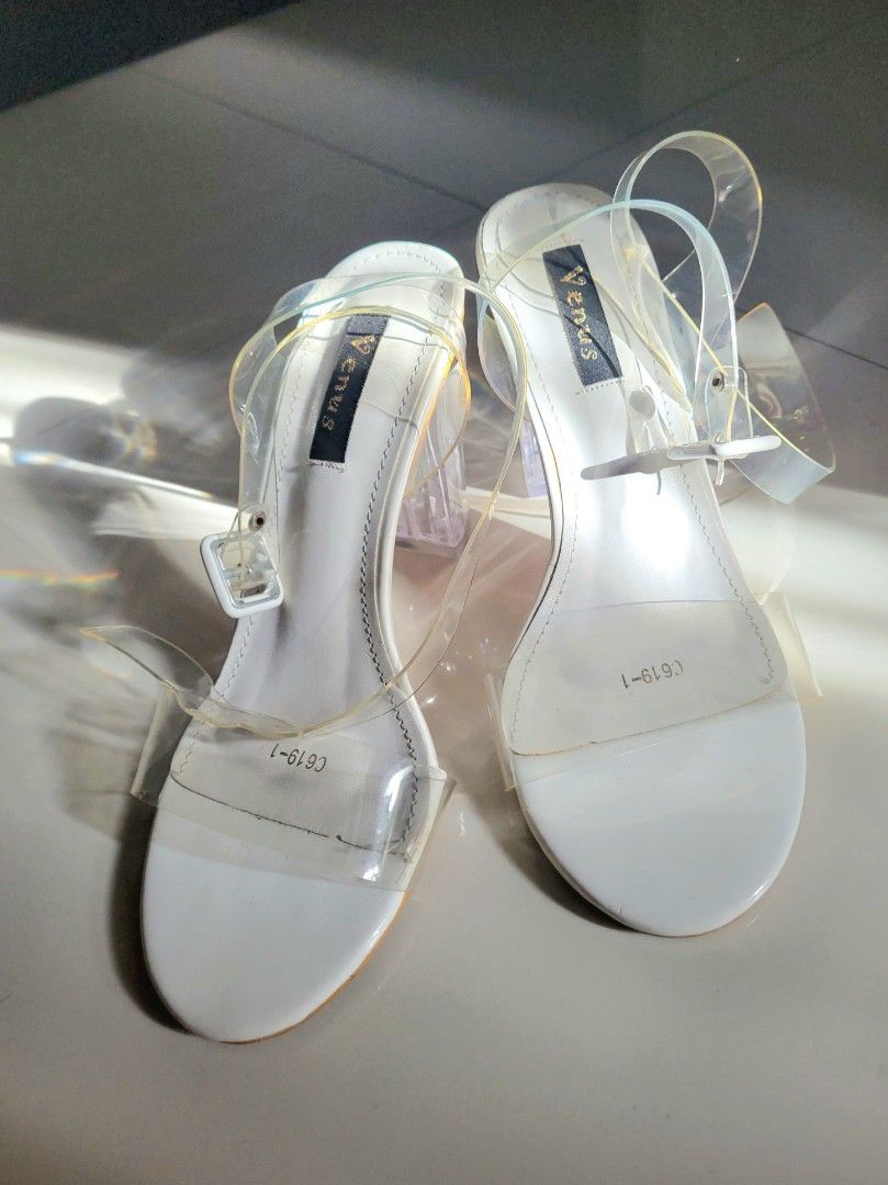 Clear block heel 3 inch sales