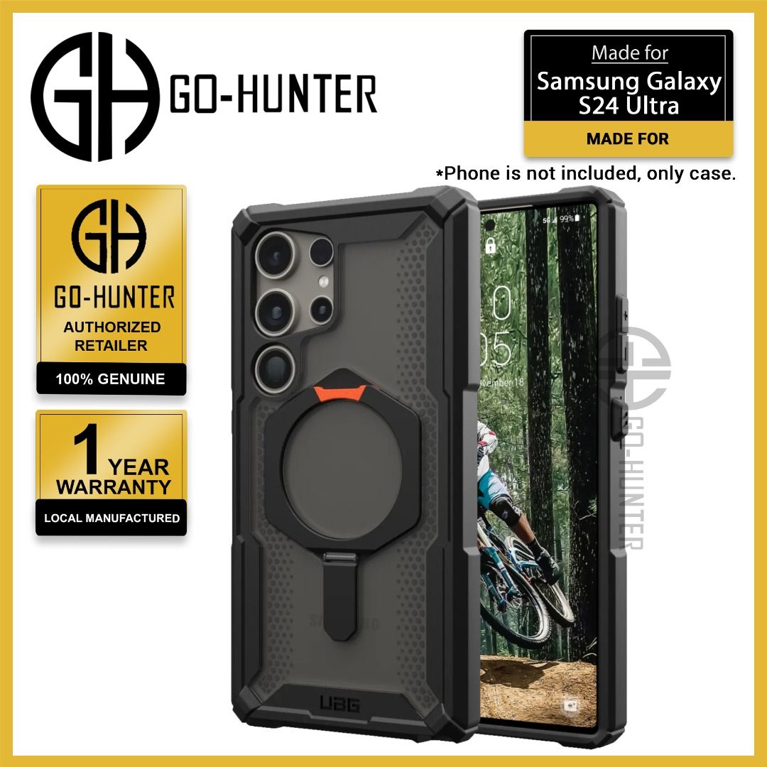 [ Samsung Galaxy S24 Ultra ] UAG Plasma XTE PRO - Integrated Kickstand and  Built-in Magnetic Module - Black/Orange