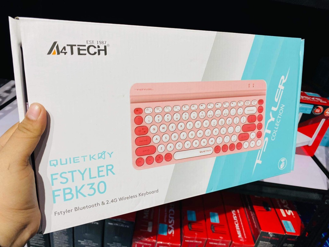 A4Tech Fstyler FBK30 Bluetooth & 2.4G Wireless Keyboard Raspberry ...