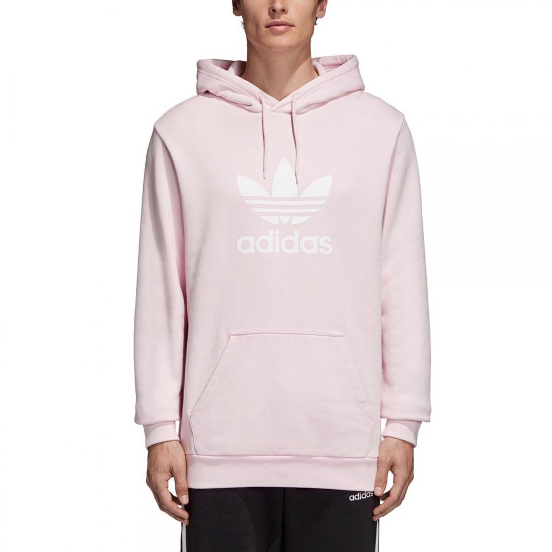 White adidas sales hoodie pink logo