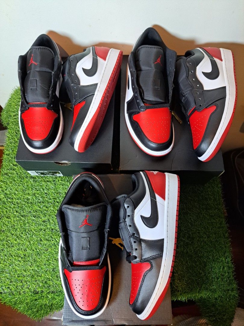 Air Jordan 1 Low Bred Toe v2 Men s Fashion Footwear Sneakers on