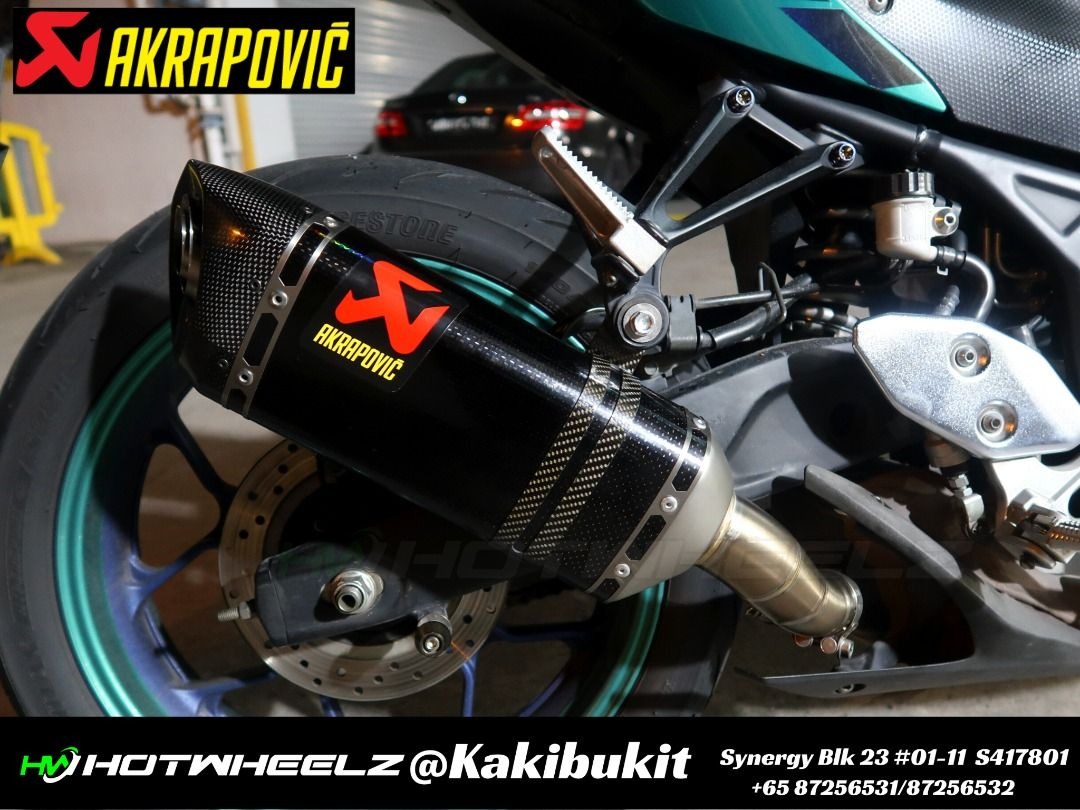 AKRAPOVIC CARBON SLIP-ON EXHAUST -YAMAHA YZF R3/YAMAHA MT-03 /READY ...
