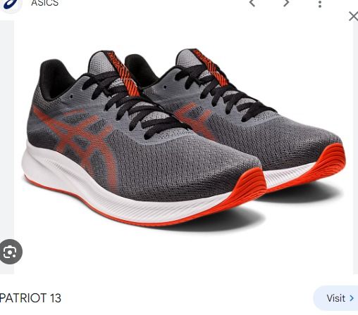 ASICS Patriot 13 For Sell Silver Grey with Cherry Stripe Men s Fashion Footwear Sneakers on Carousell