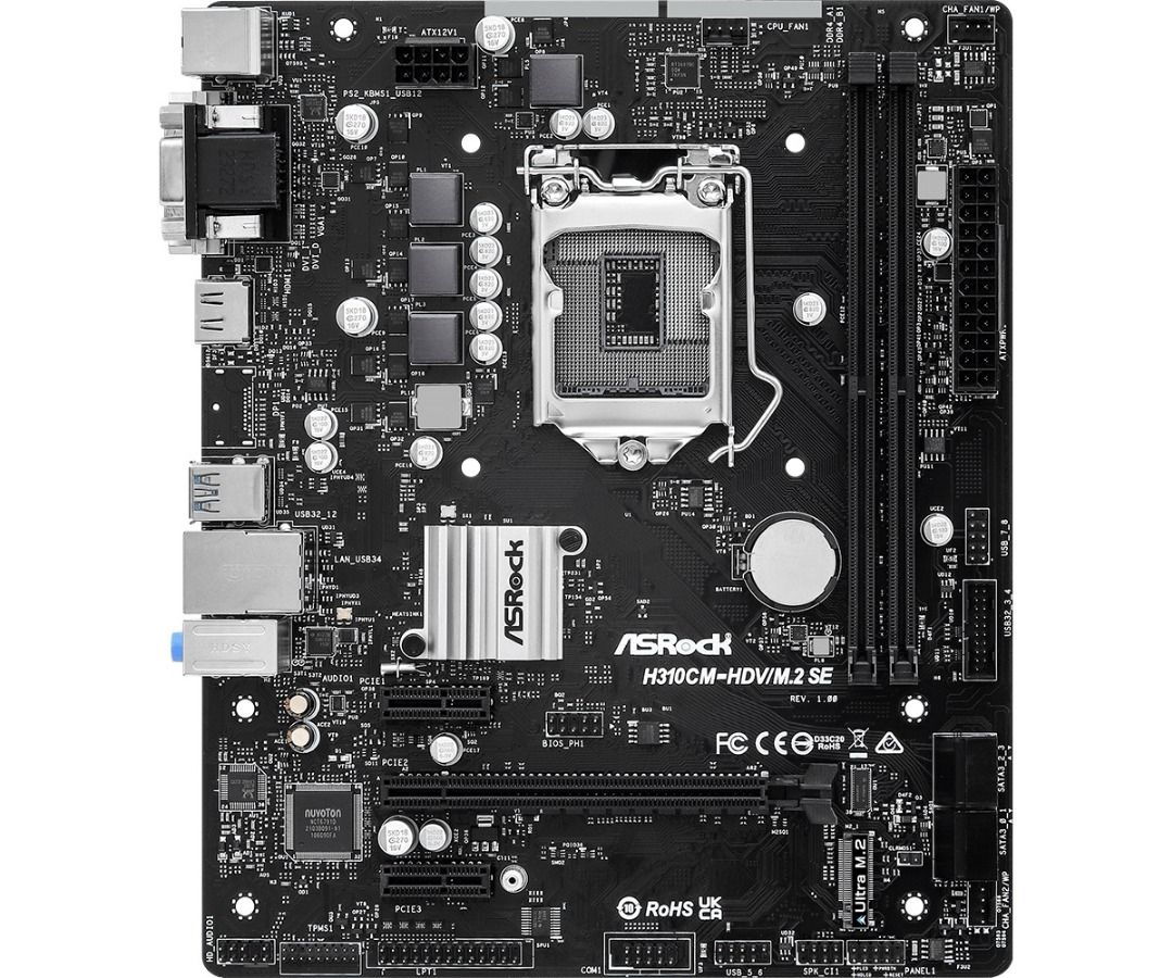 ASRock H310CM HDV M.2 SE LGA1151 mATX Motherboard for Intel 6 7 8