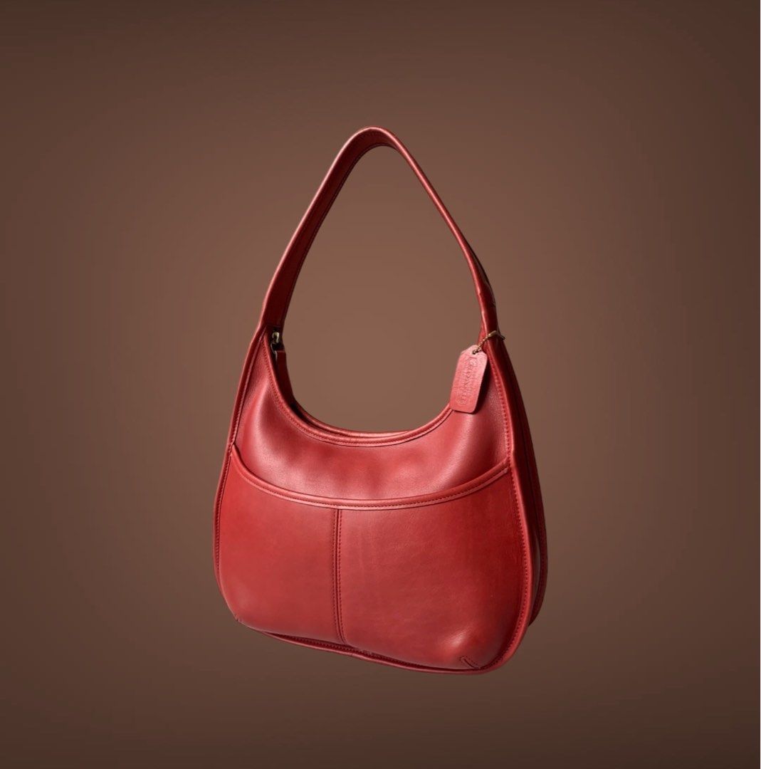 Authentic Coach vintage leather Ergo zip hobo red shoulder bag