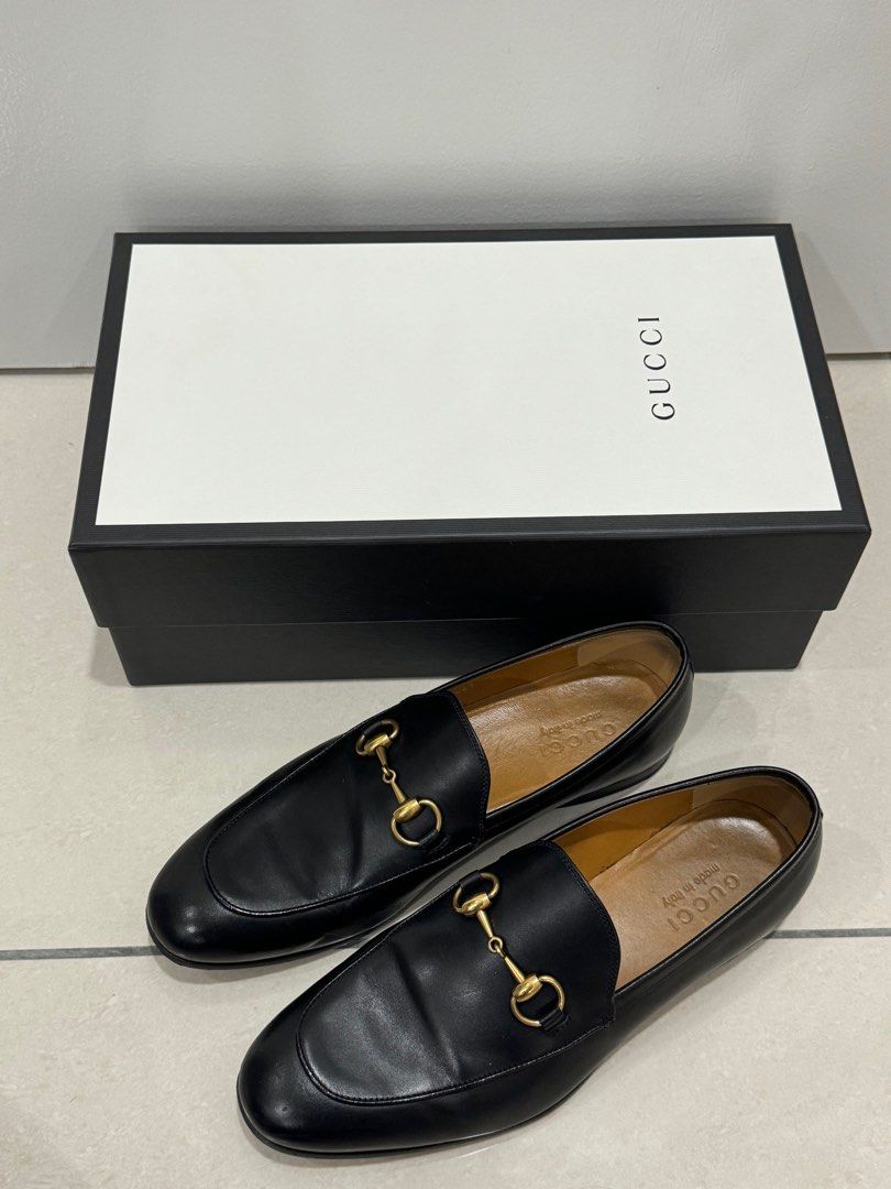 Authentic Gucci Jordaan Leather Loafers Men s Fashion Footwear