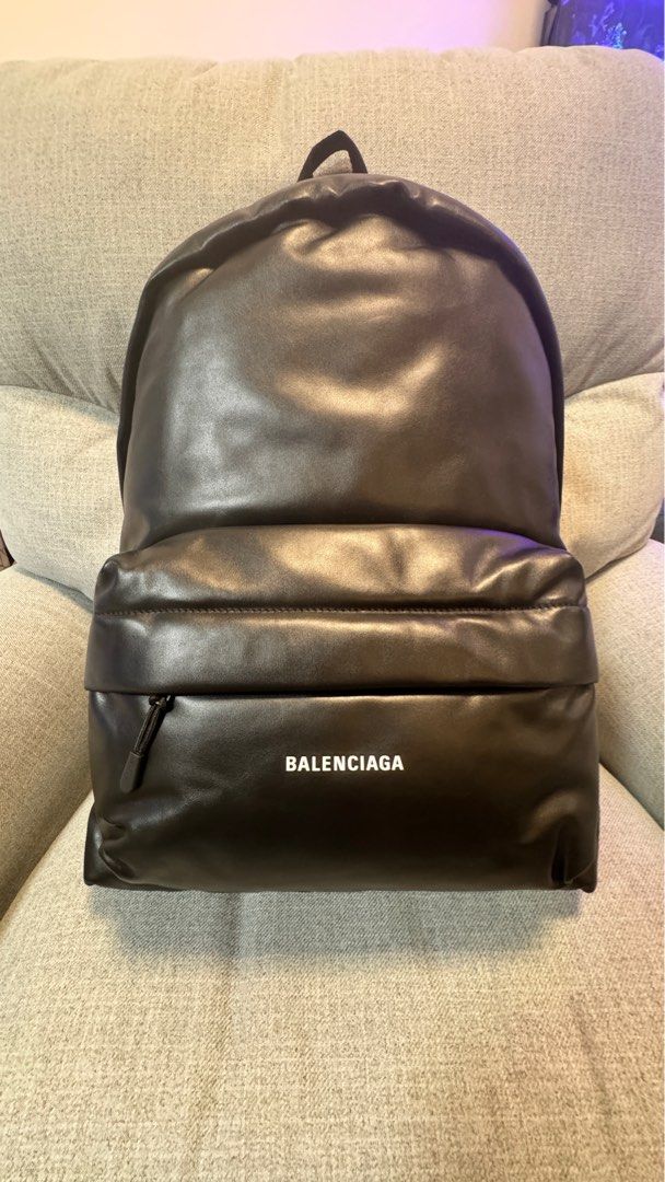 Balenciaga Puffy style Leather Backpack, Men's Fashion, Bags, Backpacks on Carousell