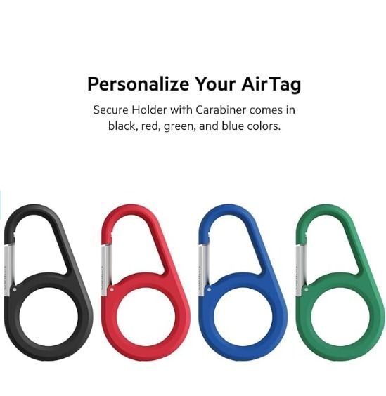 Airtag Holder with Keychain Carabiner - Secure Case for Apple