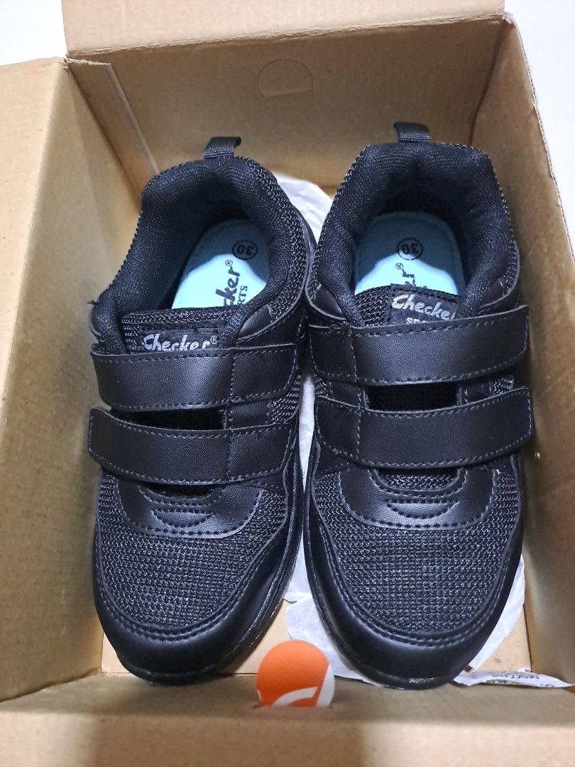 Black shoes checker sports