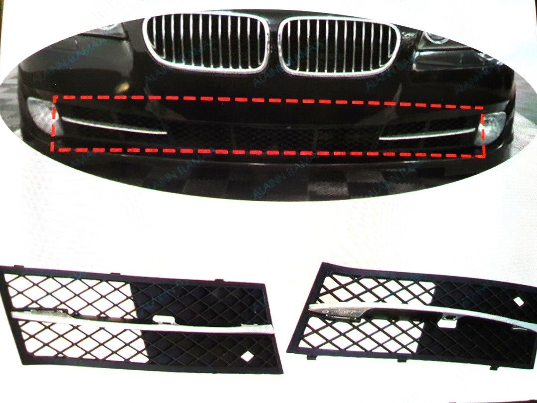 thumbnail image 2 of Front Lower Bumper Grille – VW Jetta MK5 – Black & Chrome Mesh – Direct Fit 1K0853677C 2 of 3
