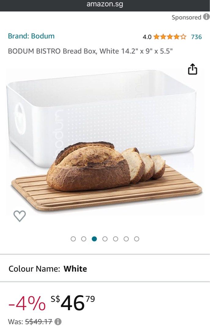 Bodum bread box, Furniture & Home Living, Kitchenware & Tableware