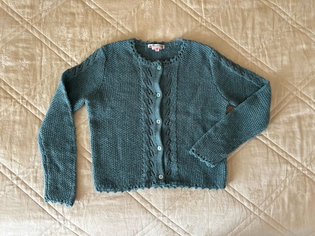 Bonpoint Girl s Blue Cardigan Alpaca Wool blend Age 10