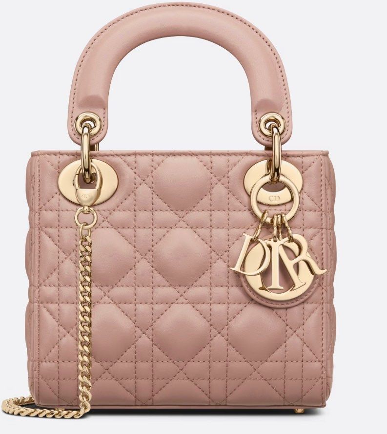 Brand New 2023 MINI LADY DIOR in BLUSH Lambskin Luxury Bags