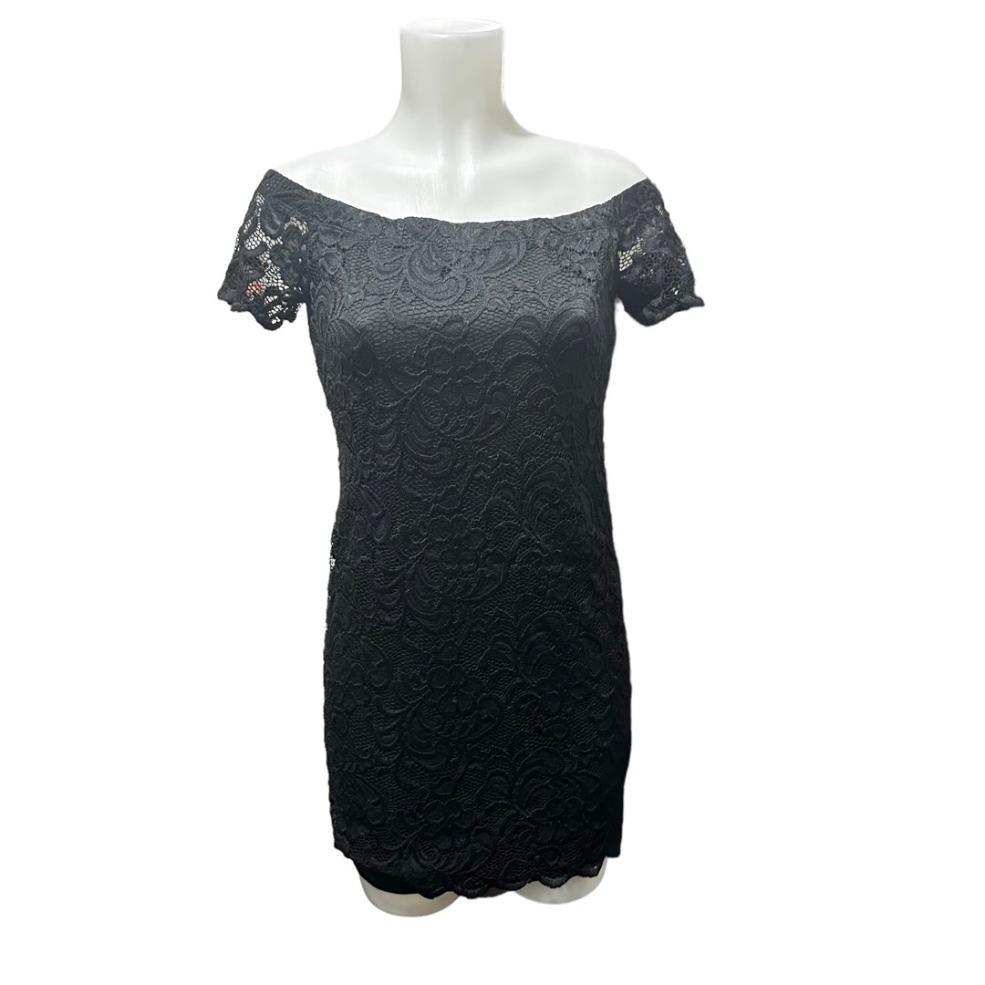 BRAND NEW AMBIANCE black lace off shoulder dress Women s Fashion