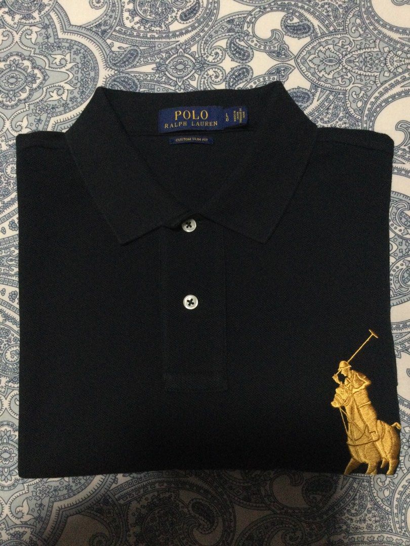 Black polo with yellow horse clearance