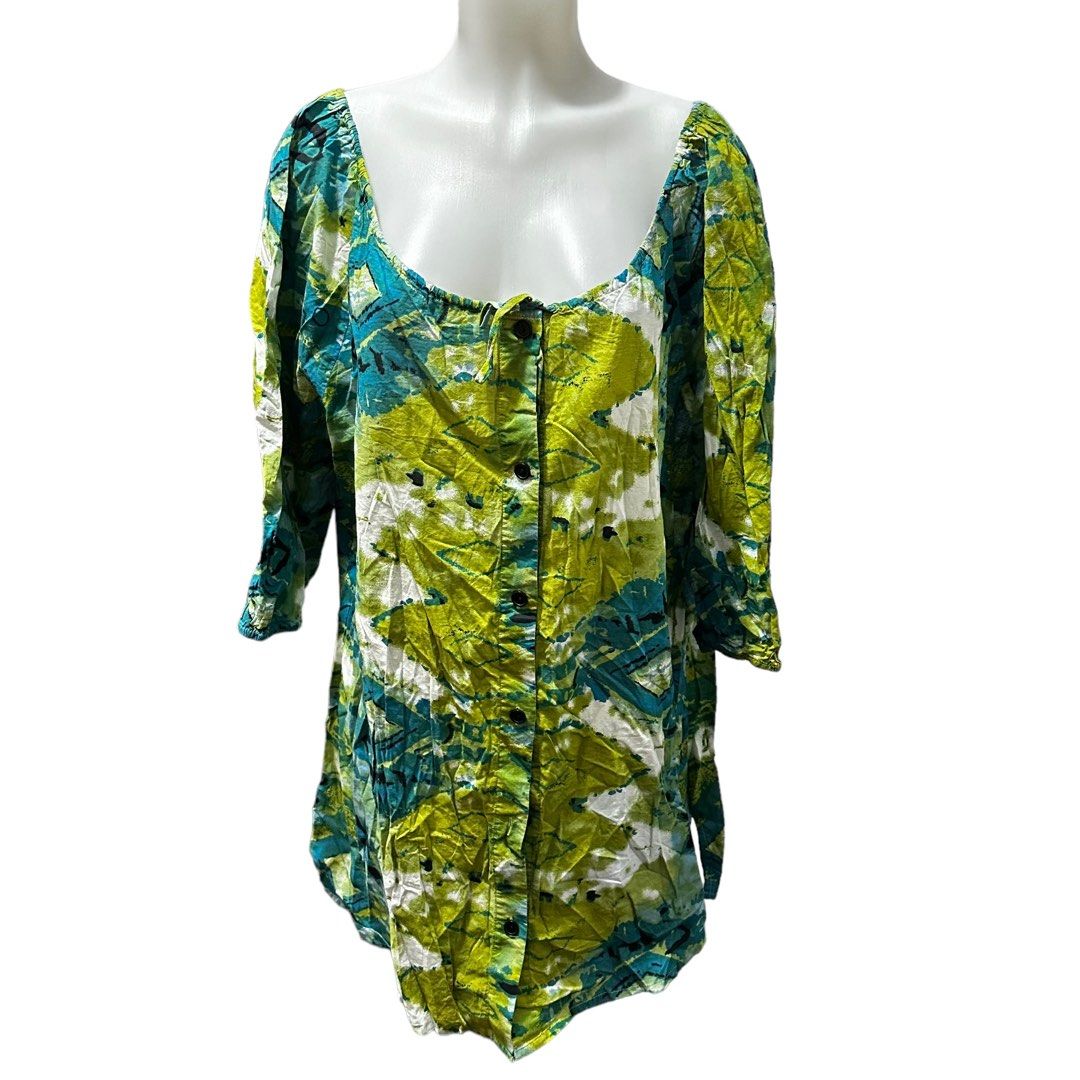 BRAND NEW LANE BRYANT green button down longsleeve stretch plus size pregnant maternity dress top Women s Fashion Dresses Sets Dresses on Carousell