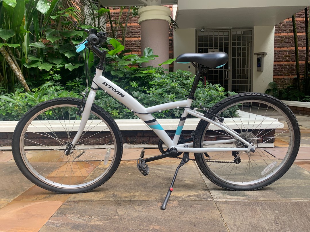 BTWIN 24” Original 100 White Kids Hybrid Bike, Sports Equipment ...