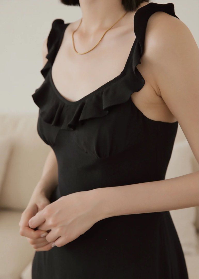 Felda tie shop neck maxi dress