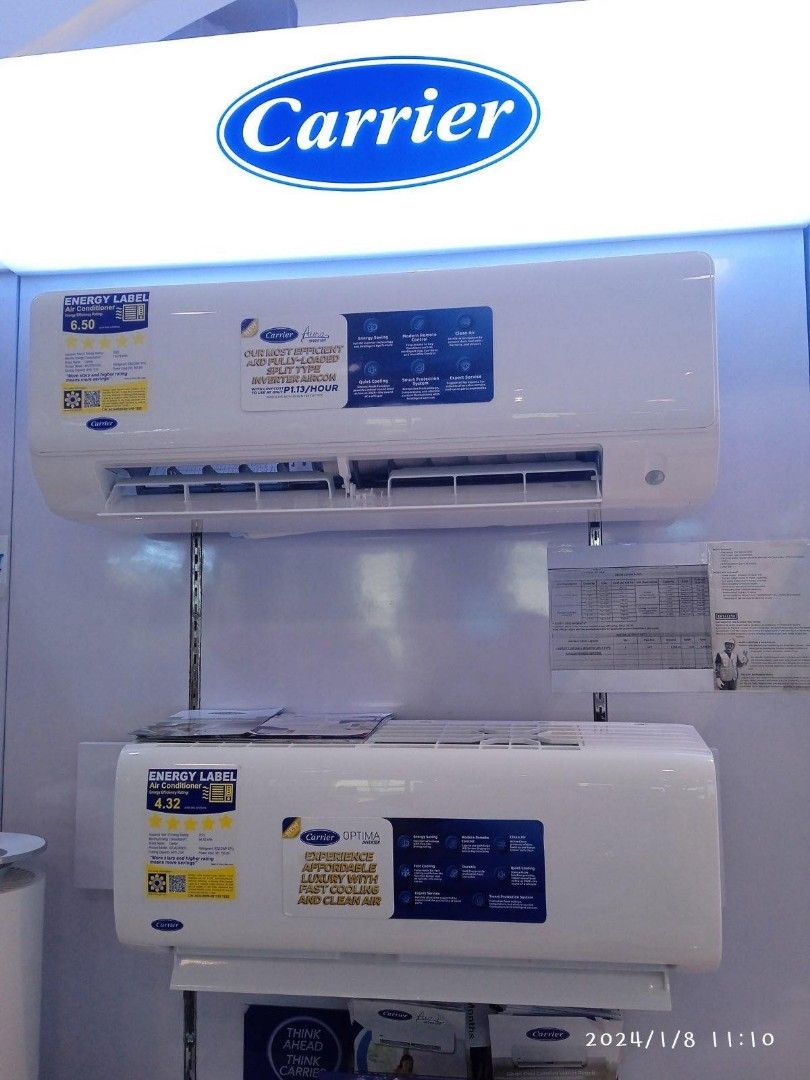 CARRIER SPLIT TYPE INVERTER AIRCON, TV & Home Appliances, Air ...