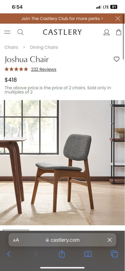 Castlery joshua chair best sale