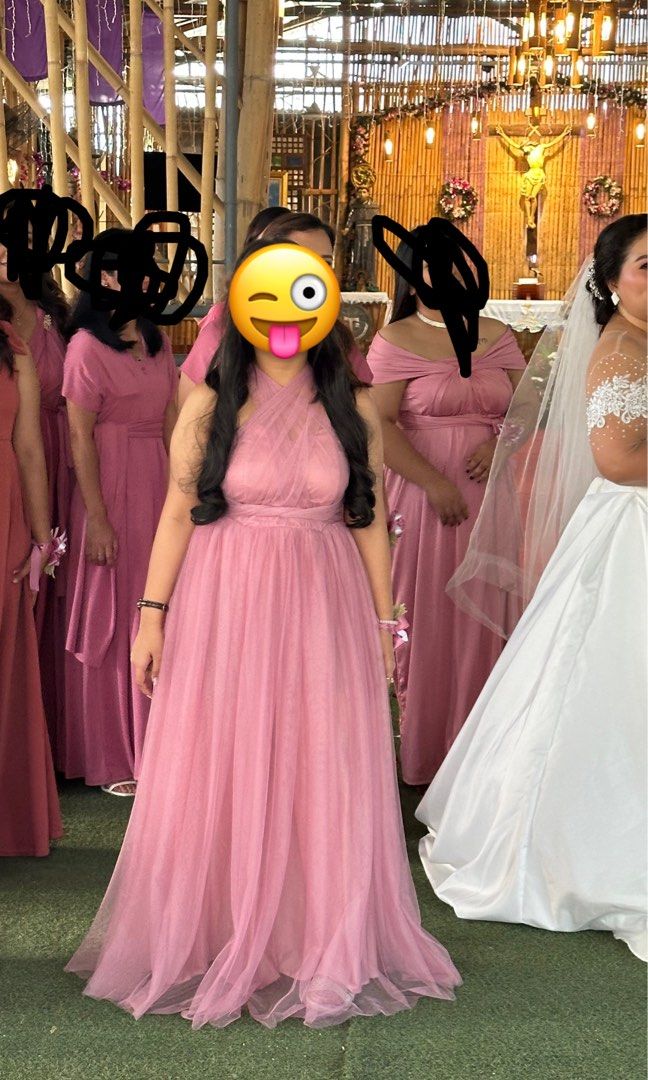 Casual Old Rose Pink Infinity Dress for Bridal Entourage Women s Fashion Dresses Sets Evening dresses gowns on Carousell