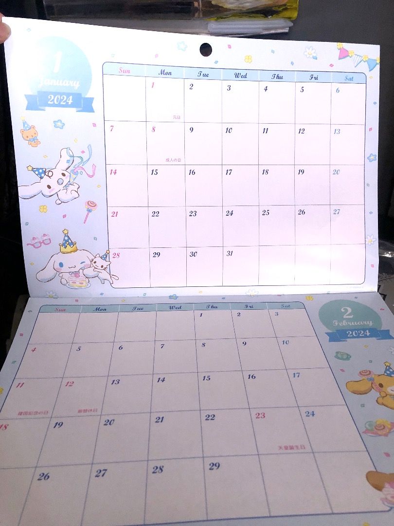 Cinnamoroll 2024 Calendar, Hobbies & Toys, Stationary & Craft, Art